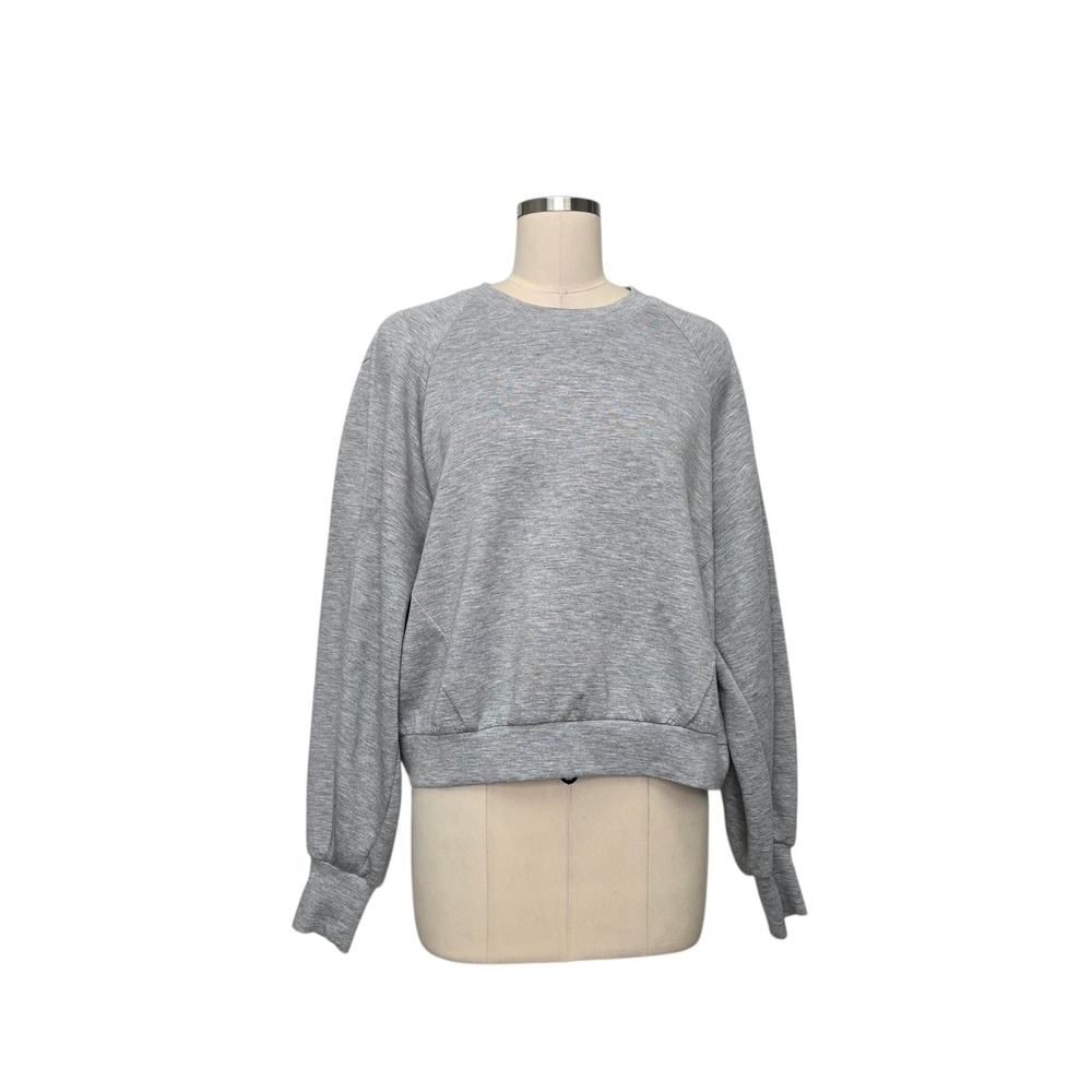 Daily Practice by Anthropologie Heather Grey Cropped Raglan Sweatshirt sz Small